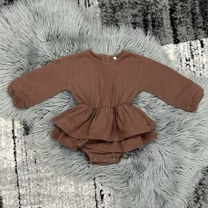 Quincy Mae Brown Ruffle Romper